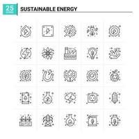 25 conjunto de ícones de energia sustentável de fundo vetorial vetor