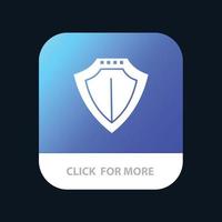 proteção de escudo bloqueado proteger botão de aplicativo móvel android e ios versão glifo vetor