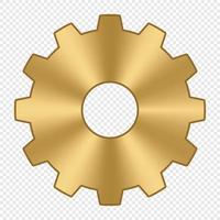 roda de engrenagem. roda dentada de metal dourado. ícone industrial. ícone de vetor de configuração de engrenagem. ilustração vetorial