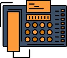 modelo de banner de ícone de vetor de ícone de cor plana de contato de escritório de negócios de telefone