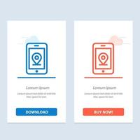localização de internet móvel azul e vermelho baixe e compre agora modelo de cartão de widget da web vetor