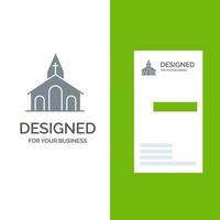 celebração da igreja cruz cristã design de logotipo cinza de páscoa e modelo de cartão de visita vetor