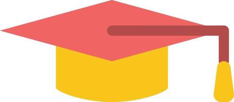 modelo de banner de ícone de vetor de ícone de cor plana de chapéu de formatura de educação acadêmica