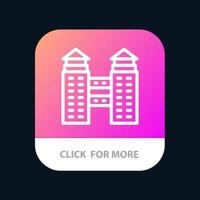 construção de cidade construção botão de aplicativo móvel versão de linha android e ios vetor