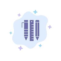 ferramentas ferramentas essenciais itens estacionários caneta ícone azul no fundo da nuvem abstrata vetor