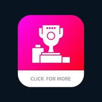 tigela cerimônia copa campeão cálice aplicativo móvel botão android e ios versão glifo vetor