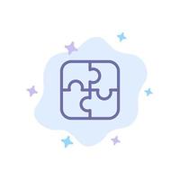 peças de quebra-cabeça estratégia trabalho em equipe ícone azul no fundo abstrato da nuvem vetor