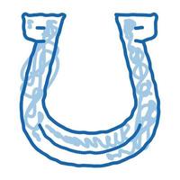 ícone de doodle de silhueta de cavalo ilustração desenhada à mão vetor