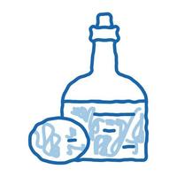 garrafa de azeite doodle ilustração desenhada à mão vetor