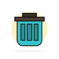 lixeira lata recipiente lata de lixo escritório círculo abstrato ícone de cor plana