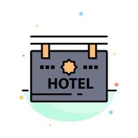 modelo de ícone abstrato de cor plana de localização de placa de sinal de hotel vetor