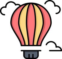 balão ar ar quente ícone de cor plana modelo de banner de ícone de vetor