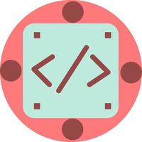modelo de banner de ícone de vetor de ícone de cor plana de produto de gerenciamento de implementação personalizada de código