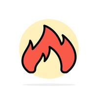 fogo aquecimento lareira faísca fundo círculo abstrato ícone de cor plana vetor