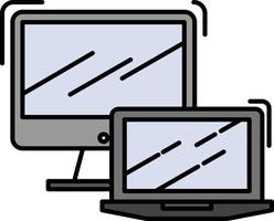 computador negócios laptop macbook tecnologia modelo de banner de ícone de vetor de cor plana