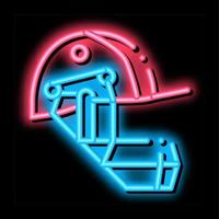ilustração de ícone de brilho neon de capacete de críquete vetor