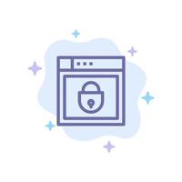 escudo de senha de internet ícone azul de segurança da web no fundo abstrato da nuvem vetor