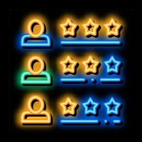 folha de classificação do motorista táxi on-line ilustração do ícone de brilho neon vetor