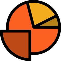 modelo de banner de ícone de vetor de ícone de cor plana de gráfico de análise gráfico de pizza