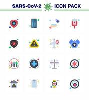 conjunto de ícones covid19 para infográfico pacote de 16 cores planas, como pacote de segurança, lavagem de garrafa de álcool, coronavírus viral, elementos de design de vetor de doença de 2019nov