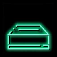 elemento de embalagem do recipiente de entrega ilustração do ícone de brilho neon vetor