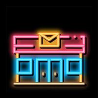 ilustração do ícone de brilho de néon da empresa de transporte postal do correio vetor