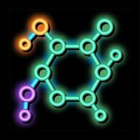 estrutura molécula biomaterial médico ilustração do ícone de brilho neon vetor