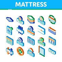 vetor de conjunto de ícones isométricos ortopédicos de colchão
