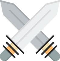 modelo de banner de ícone de vetor de ícone de cor plana de espada esgrima