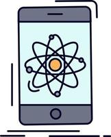 informações de dados vetor de ícone de cor plana de ciência de pesquisa móvel