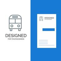 ônibus automático entrega design de logotipo cinza de transporte logístico e modelo de cartão de visita vetor