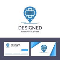 cartão de visita criativo e modelo de logotipo fórum de negócios global ilustração vetorial moderna vetor