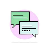 chat comentário mensagem educação círculo abstrato fundo ícone de cor plana vetor