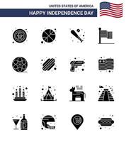 16 ícones criativos dos eua sinais modernos de independência e símbolos de 4 de julho do dia da bandeira dos eua esportes americanos editáveis elementos de design vetorial do dia dos eua vetor