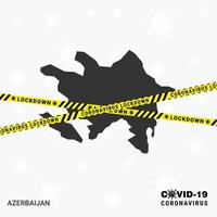 modelo de bloqueio de mapa do azerbaijão para pandemia de coronavírus para interromper a transmissão de vírus modelo de conscientização covid 19 vetor