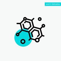 ícone de vetor de ponto de círculo de destaque turquesa de ciência molecular química