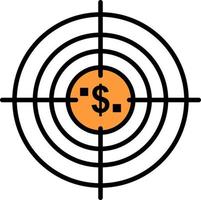 alvo objetivo negócios dinheiro fundos financeiros caça dinheiro ícone de cor plana modelo de banner de ícone de vetor