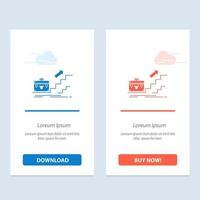 crescimento negócios líder de carreira liderança sucesso pessoal azul e vermelho baixe e compre agora modelo de cartão de widget da web vetor