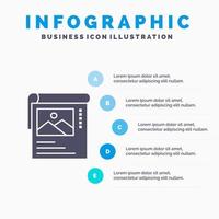 modelo de apresentação de infográficos de folheto de pôster de papel de parede apresentação de 5 etapas vetor