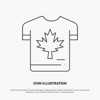 camisa outono canadá folha maple linha ícone vetor