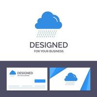 cartão de visita criativo e modelo de logotipo nuvem chuva canadá ilustração vetorial vetor