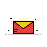 modelo de banner de vetor de ícone preenchido de linha plana de negócios de e-mail de e-mail