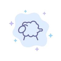 ícone azul de páscoa de lã de ovelha de cordeiro no fundo abstrato da nuvem vetor