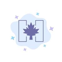 bandeira outono canadá folha ícone azul no fundo da nuvem abstrata vetor