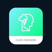 botão de aplicativo móvel de poder mental de energia versão de linha android e ios vetor