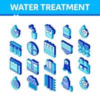 conjunto de ícones isométricos vetoriais de itens de tratamento de água vetor