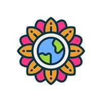 ícone de flor de terra para seu site, celular, apresentação e design de logotipo. vetor