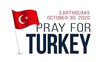 orar pelo peru. ilustração em vetor de um mapa da Turquia com o texto pedindo orações devido a um forte terremoto perto de Izmir em 30 de outubro