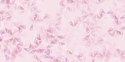 fundo abstrato do vetor rosa claro com folhas.