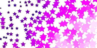 textura leve rosa vector com lindas estrelas.